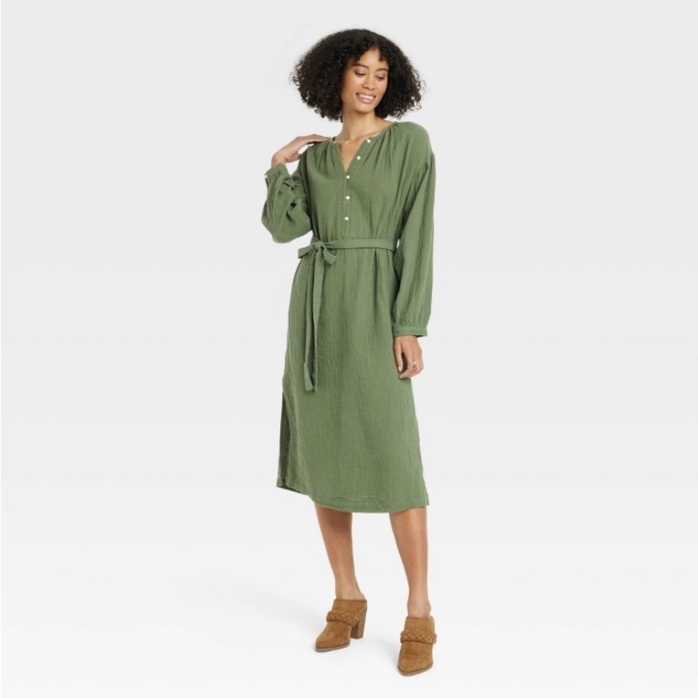 Universal thread green shirt dress nwt